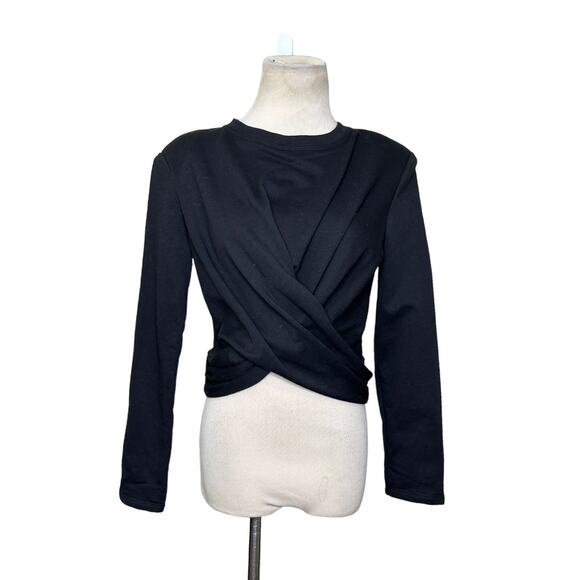 ASTR The Label Black Moxie Cropped Twist Front Top Size Small - Picture 11 of 11